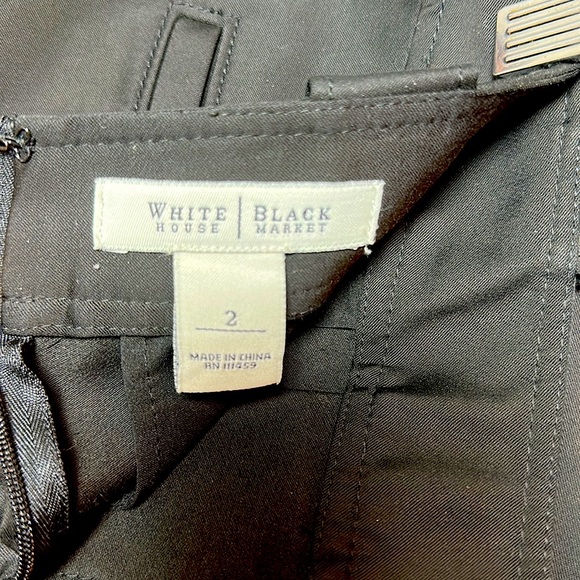 NWOT White House Black Market Black Single Pleat A-Line Skirt. Size 2 - Picture 7 of 7
